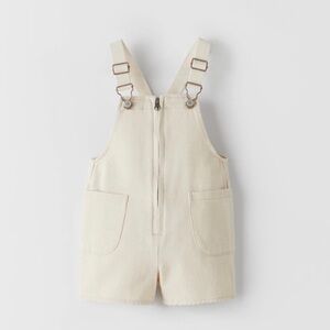 Zara kids, Ecru, jean jumpsuit, 3-4 years